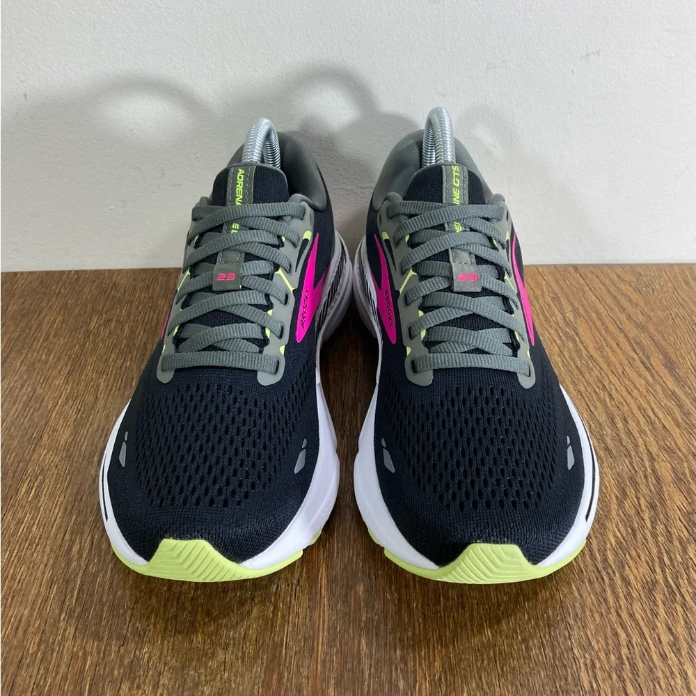 Brooks Adrenaline 23 Running Shoe Women Various Sizes Black/Gunmetal/Sharp Green - Picture 3 of 11